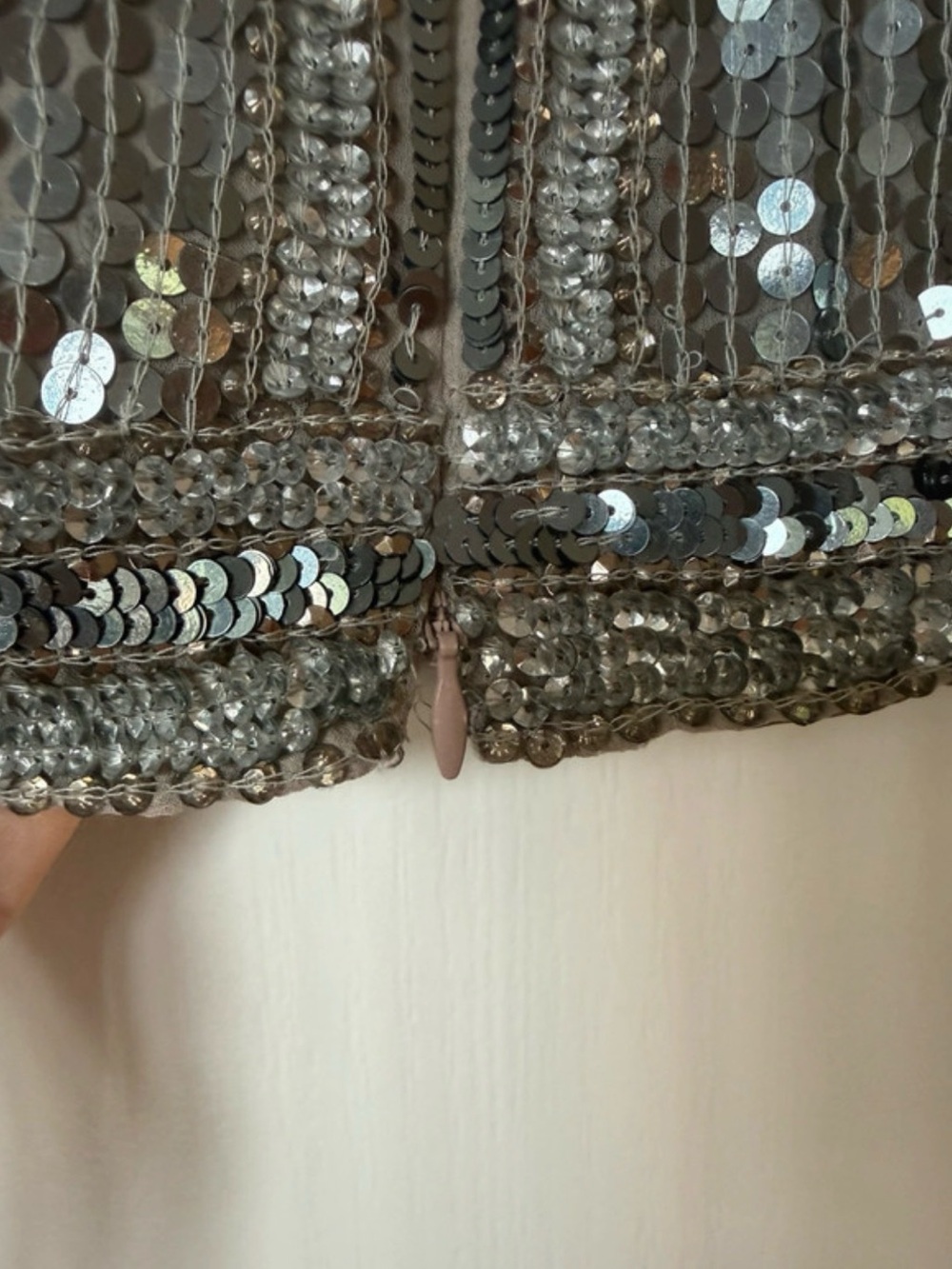 Parker Silver Sequin Embellished Crop Tank Top🩶 - Picture 5 of 7